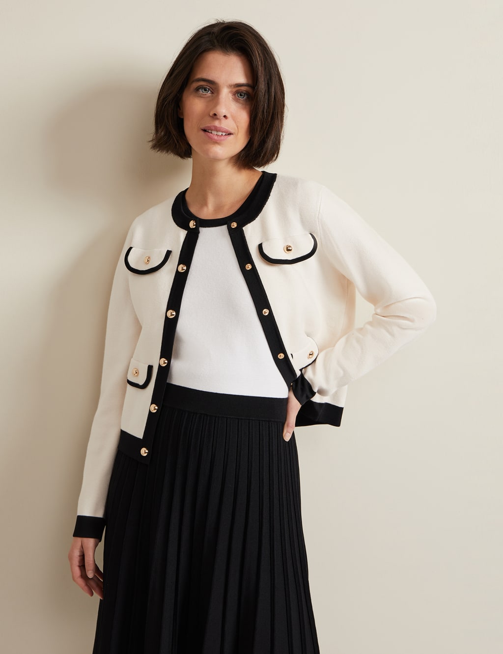 Cotton Rich Knitted Short Jacket 1 of 6