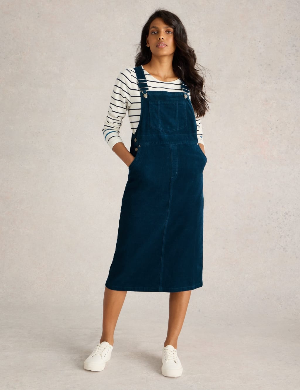 Pinafore dress midi length online