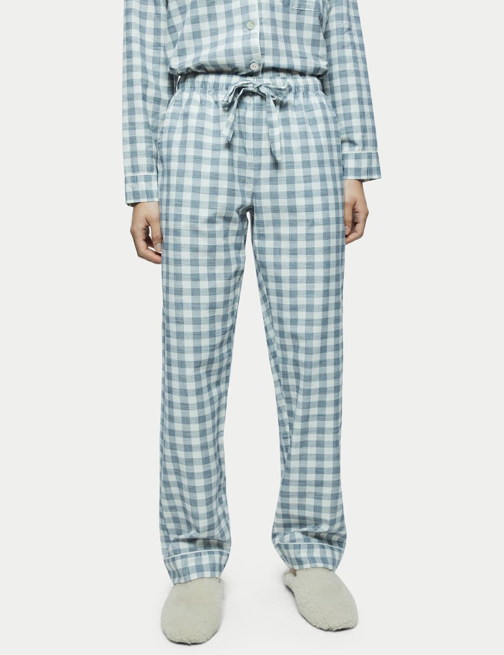 Pure Cotton Checked Pyjama Set 3 of 4