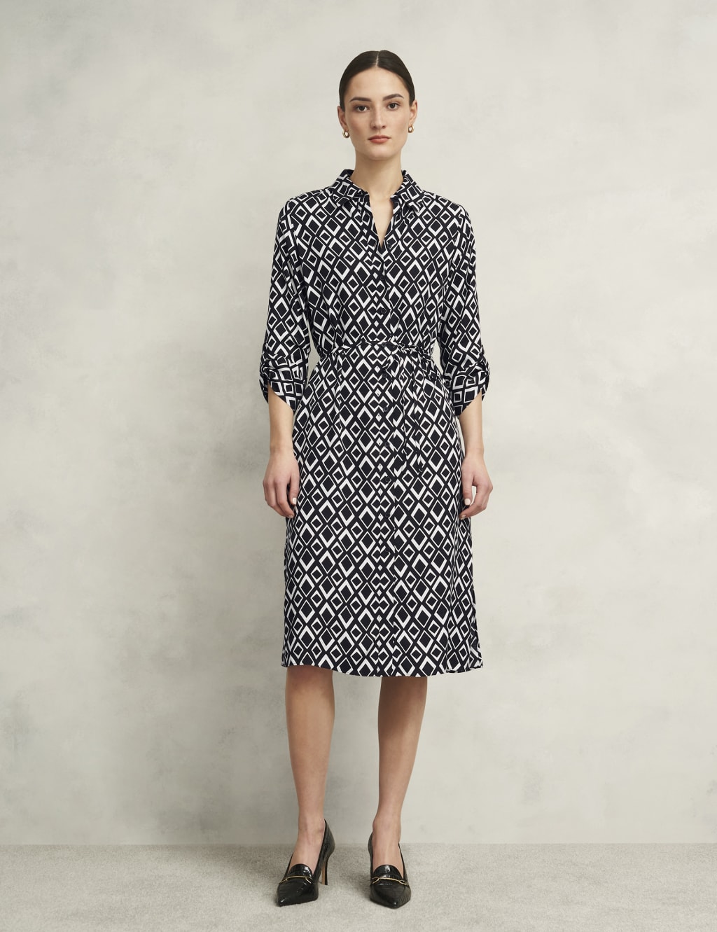 Cali Geometric Midi Shirt Dress 1 of 8