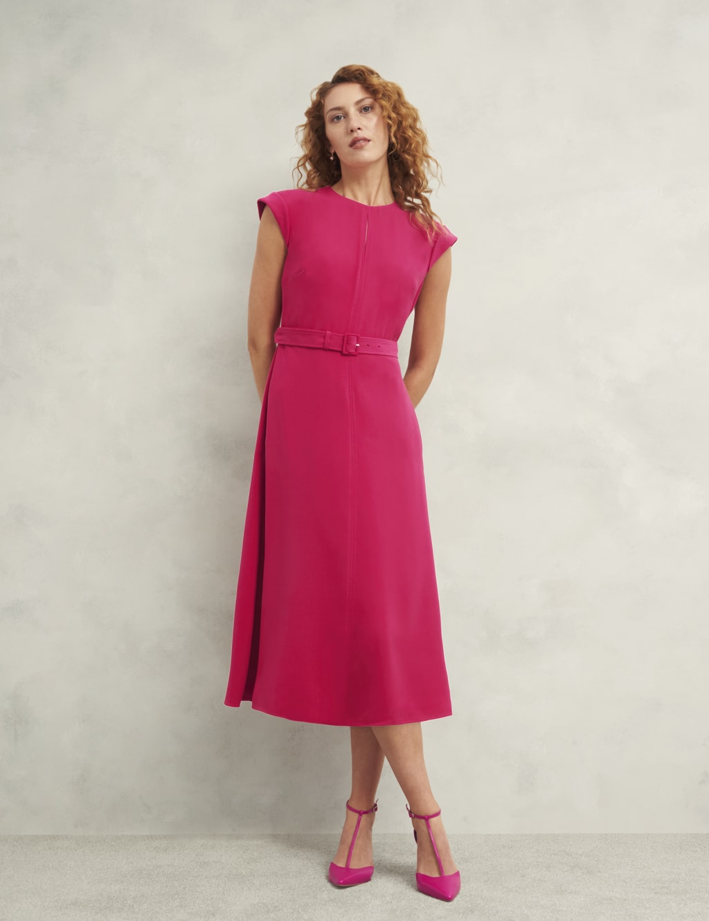 Belted Midi Skater Dress 3 of 4