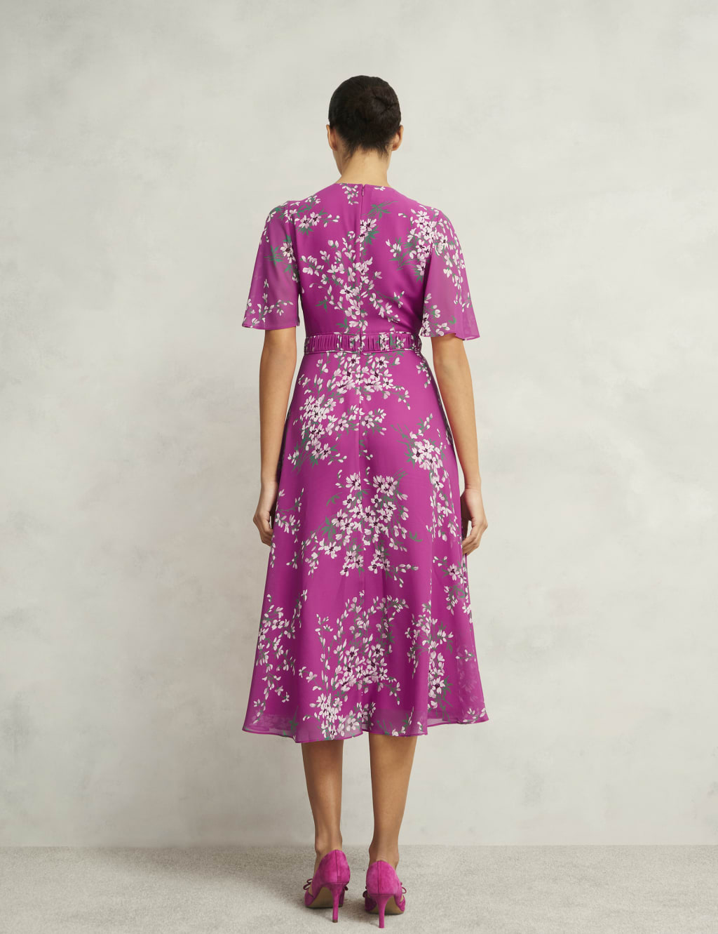 Bronwyn Silk Floral Midi Waisted Dress 4 of 8