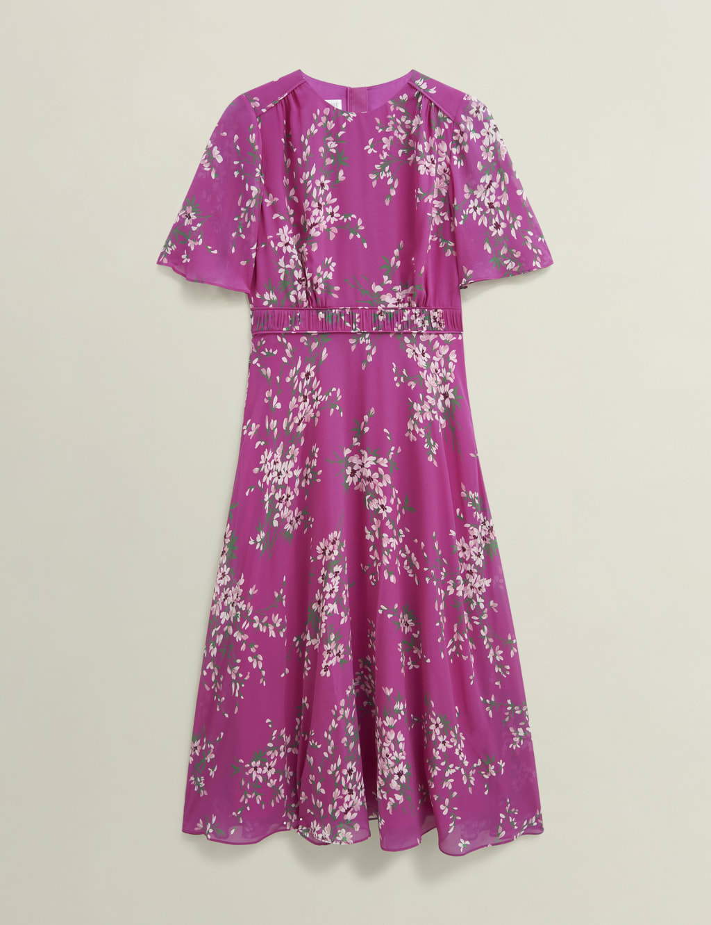 Bronwyn Silk Floral Midi Waisted Dress 2 of 8