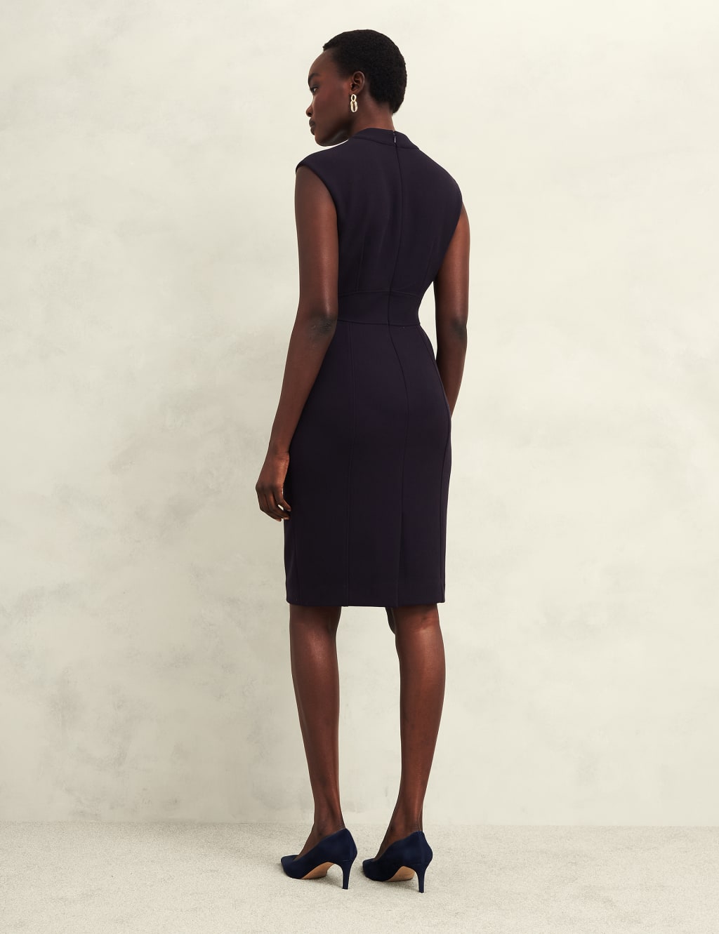 V-Neck Knee Length Shift Dress 3 of 5