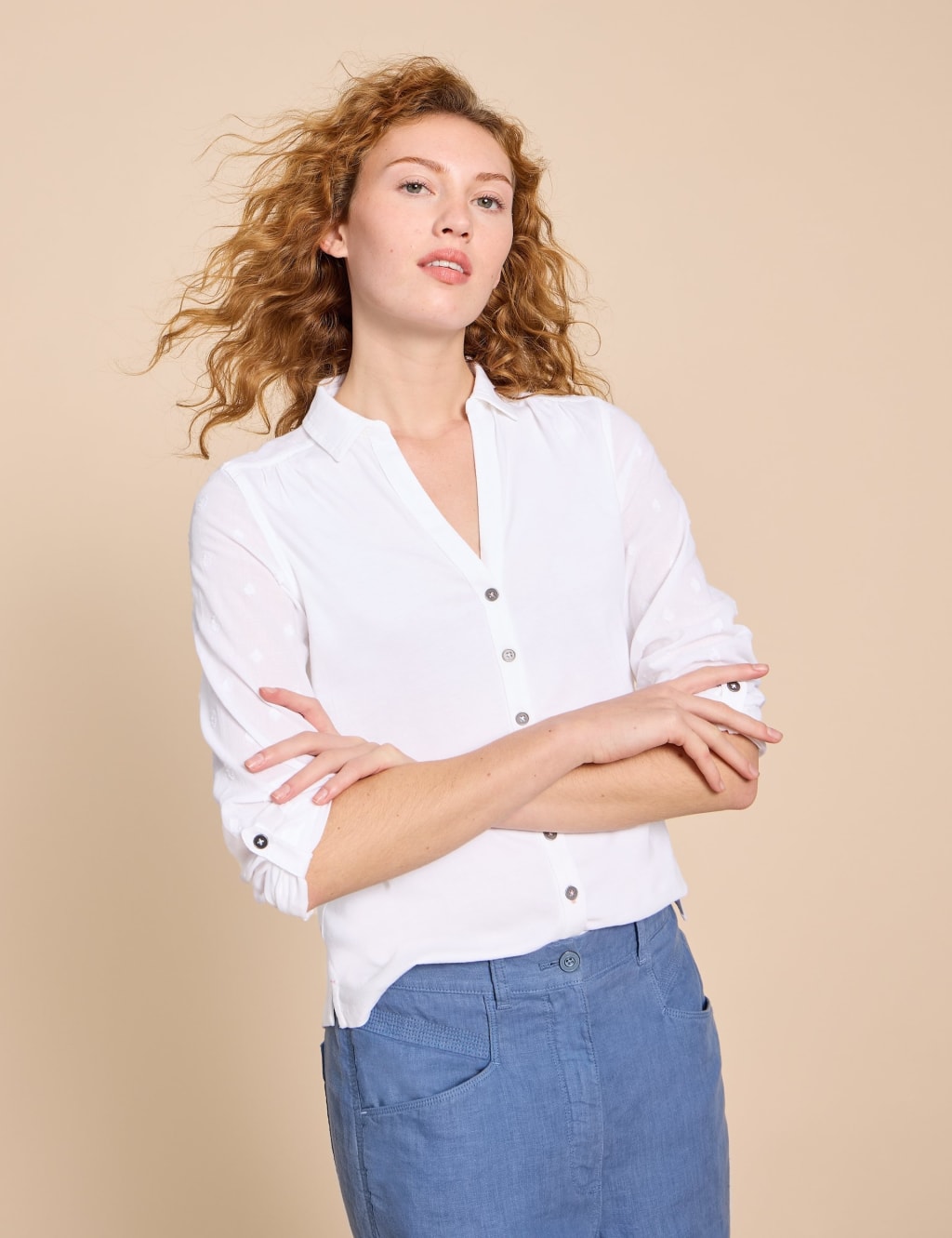 Pure Cotton Jersey Woven Collared Shirt 4 of 6