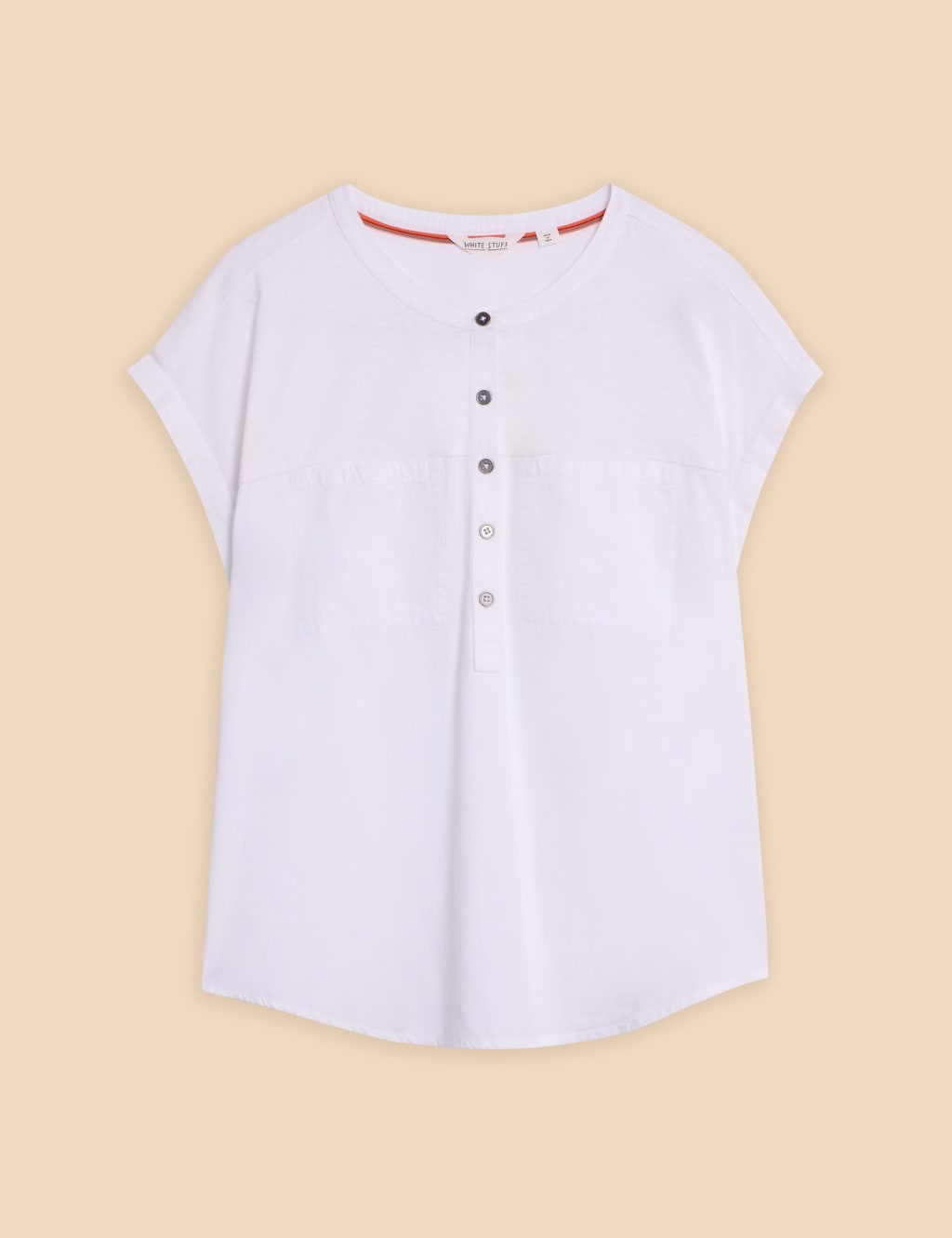 Pure Cotton Crew Neck Button Through Shirt 2 of 6