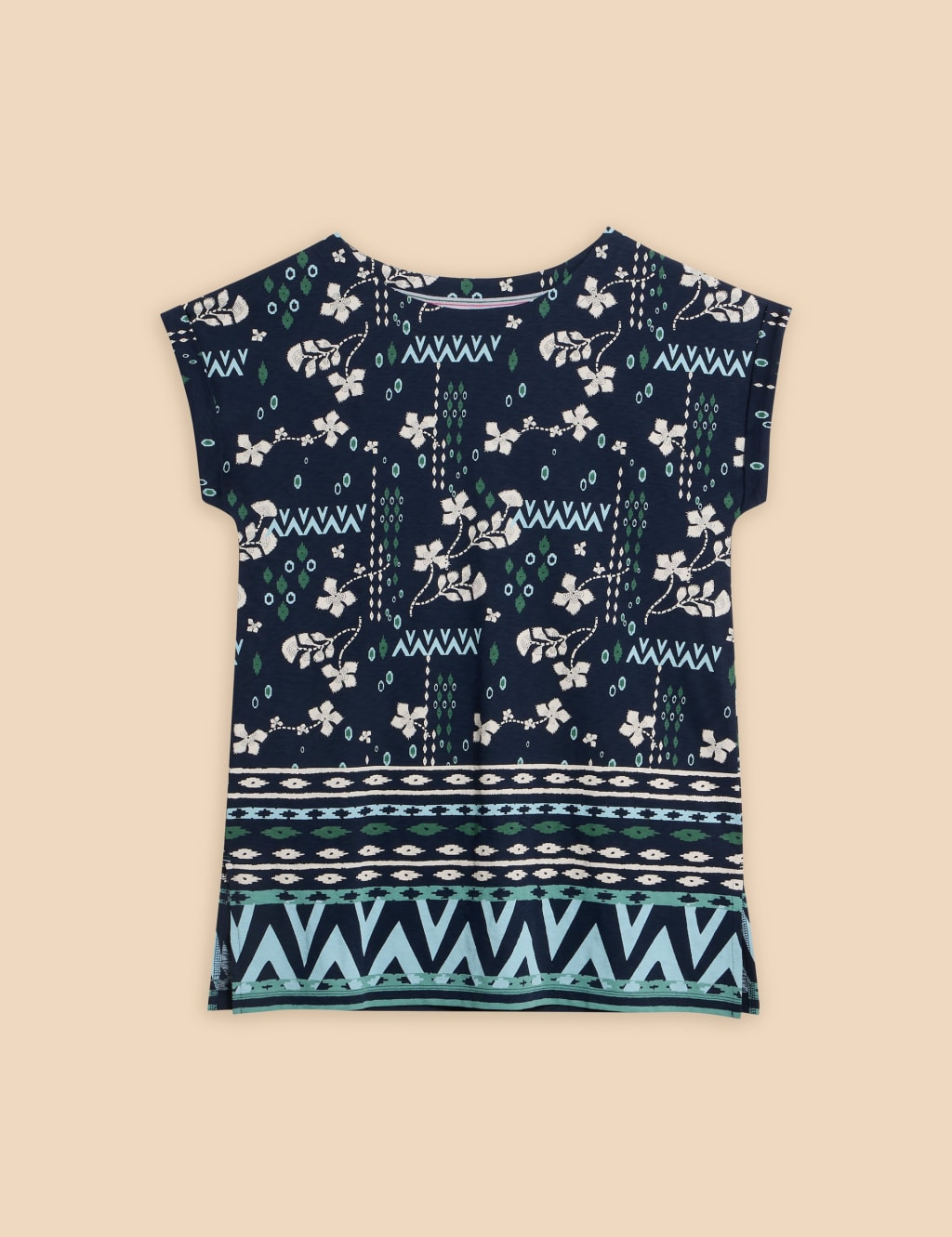 Pure Cotton Printed Cap Sleeve Tunic 2 of 6
