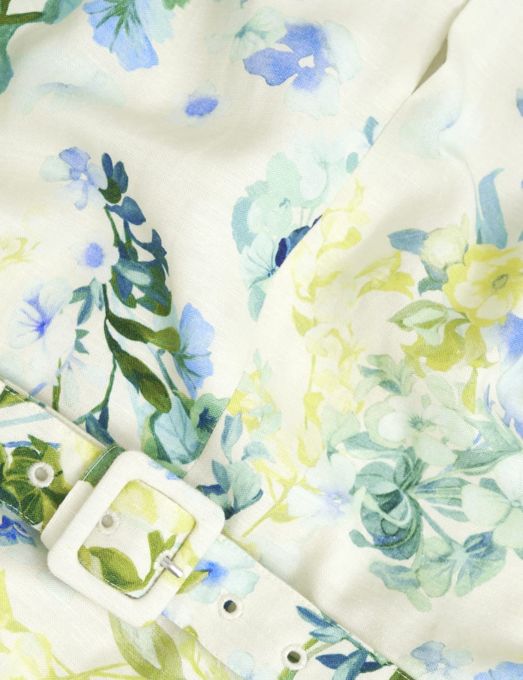Floral Midi Skater Dress with Linen 9 of 9
