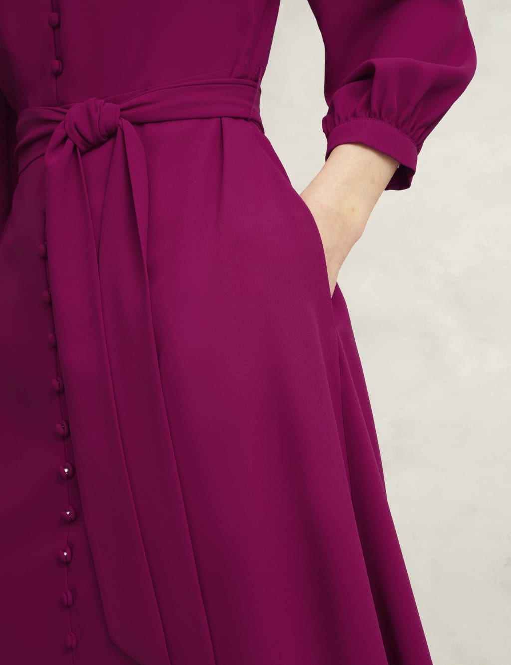 V-Neck Belted Midi Skater Dress 7 of 8