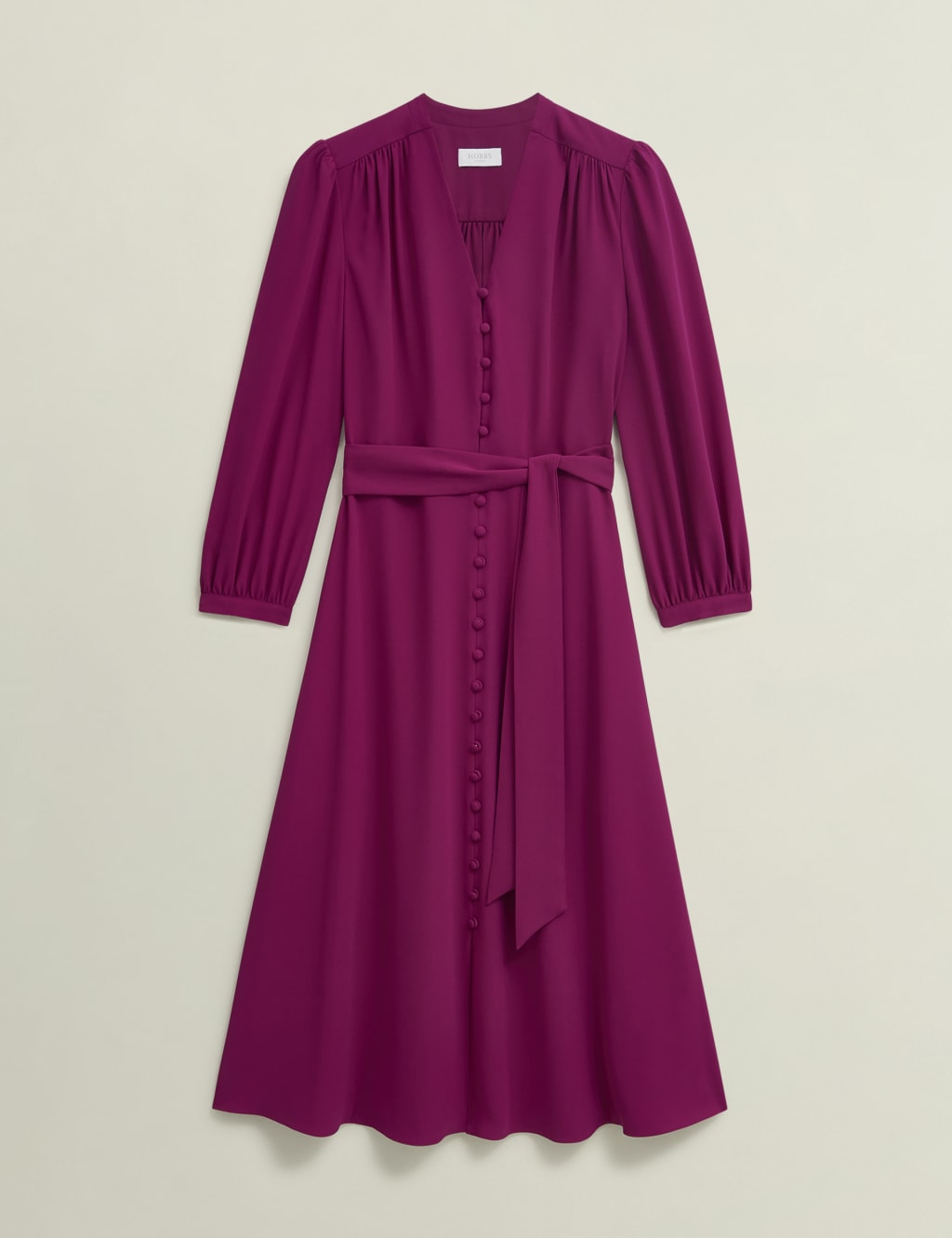 V-Neck Belted Midi Skater Dress 2 of 8