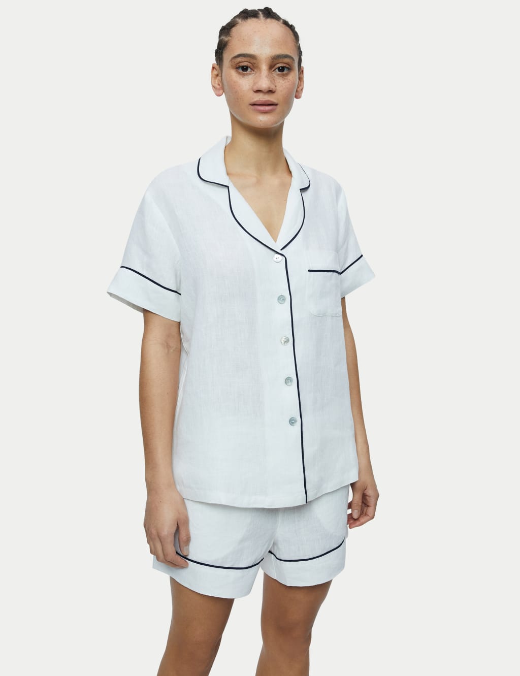 Pure Linen Short Pyjama Set Jigsaw M S