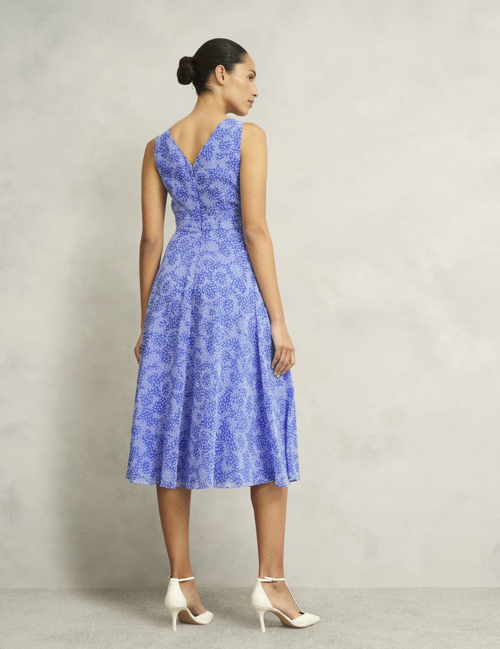 Printed Round Neck Midi Skater Dress 3 of 9