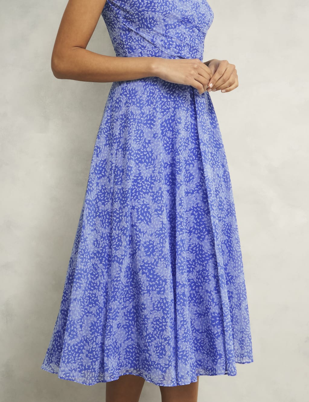 Printed Round Neck Midi Skater Dress 6 of 9