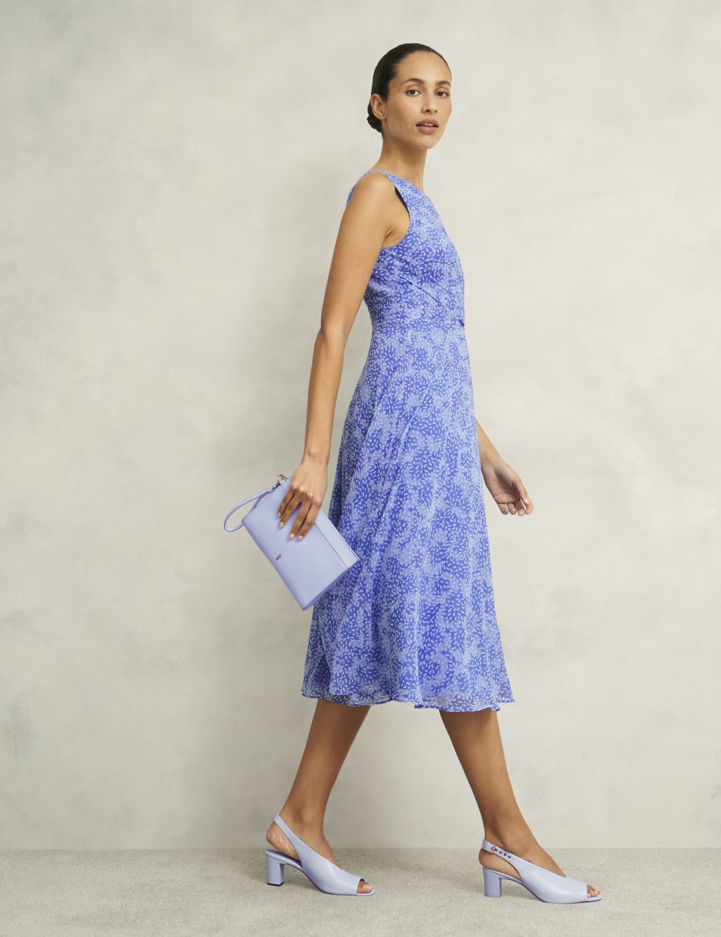 Printed Round Neck Midi Skater Dress 8 of 9