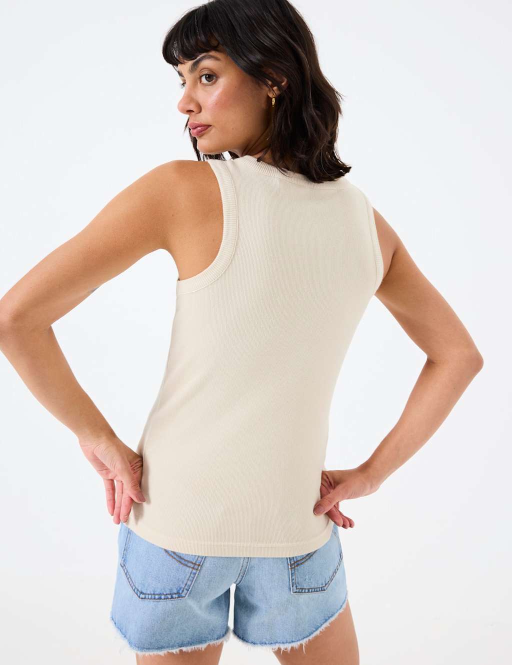 Cotton Rich Textured Ribbed Vest 3 of 5