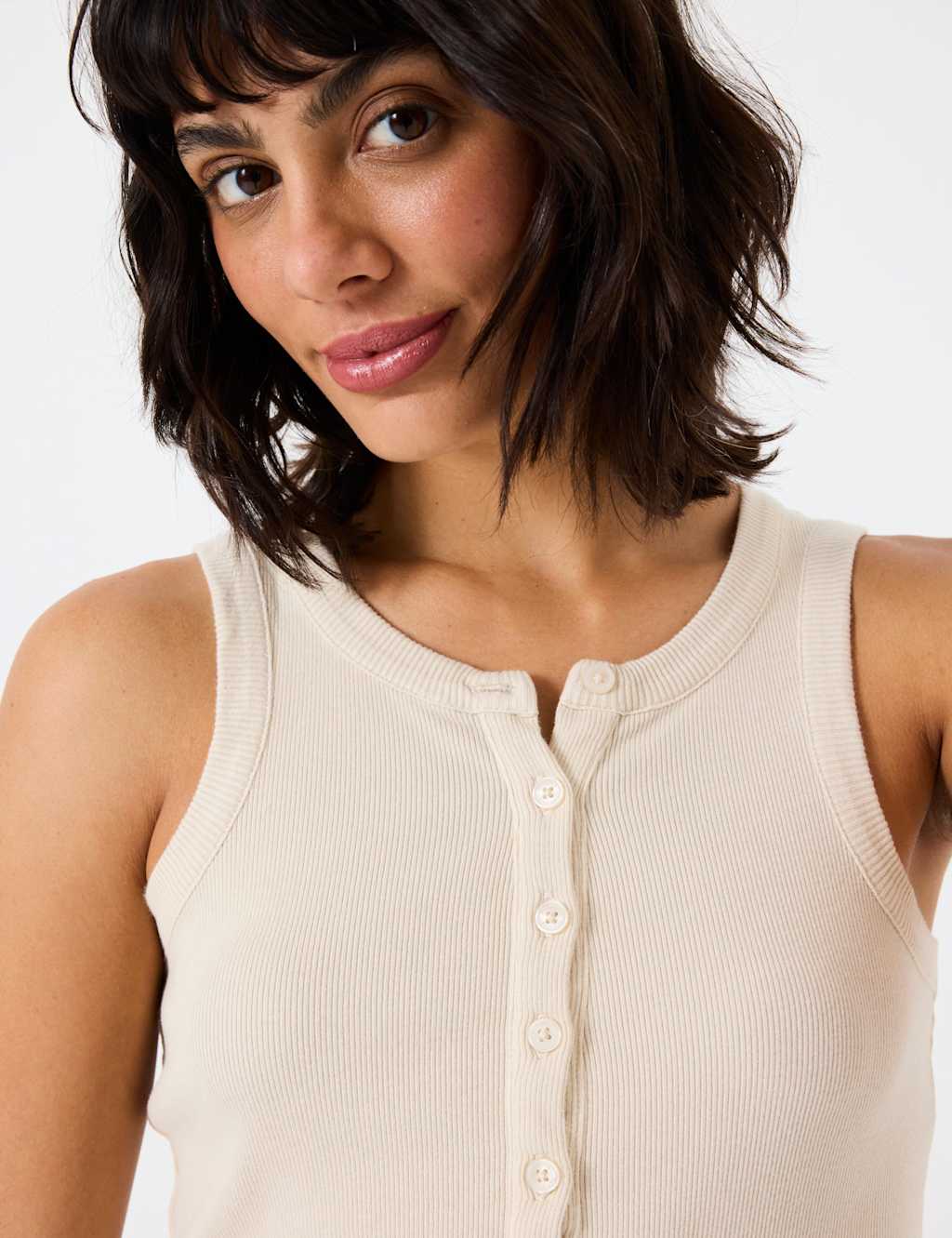 Cotton Rich Textured Ribbed Vest 4 of 5