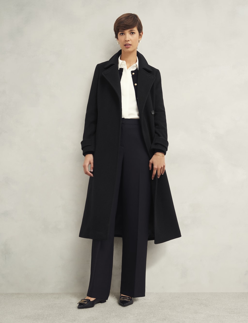 Wool Rich Belted Longline Tailored Coat 4 of 6