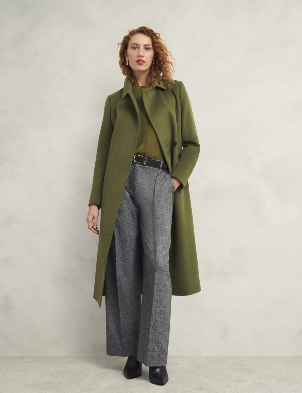 Pure Wool Belted Collared Tailored Coat 7 of 7