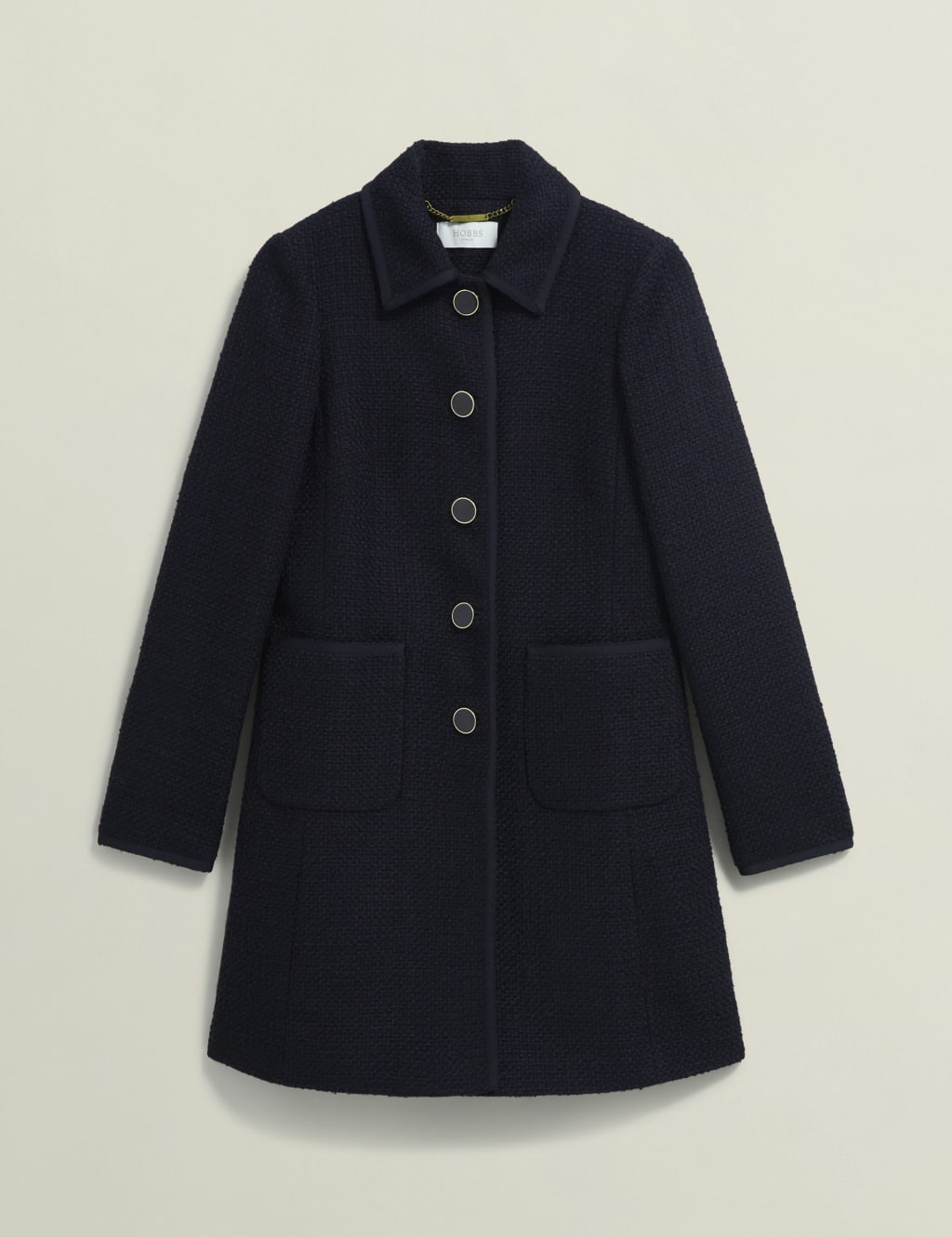 Tweed Longline Tailored Coat with Wool 2 of 6