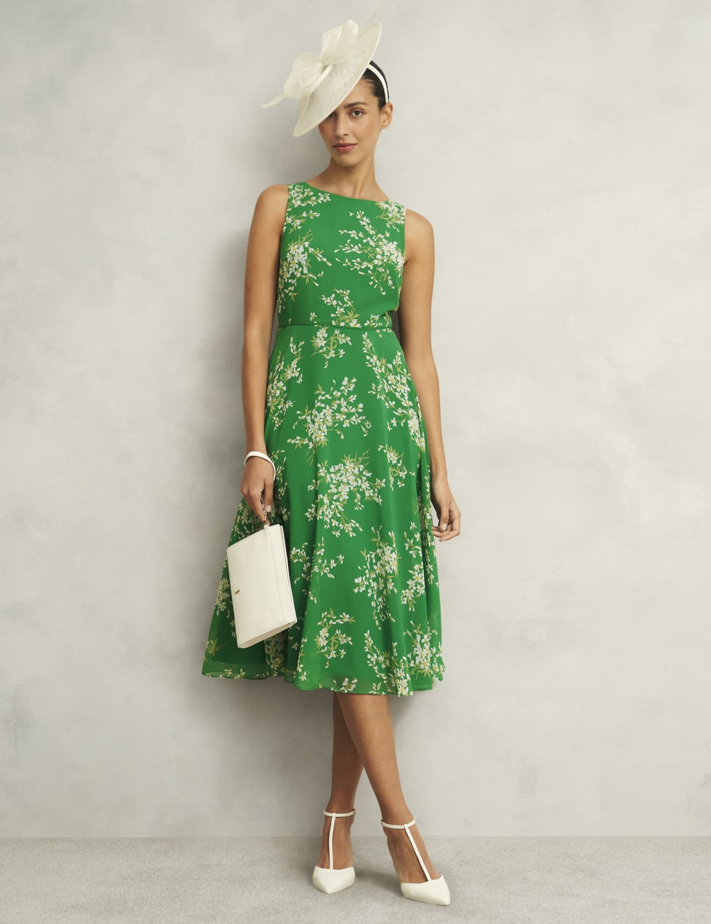Carly Round Neck Floral Midi Skater Dress 7 of 9