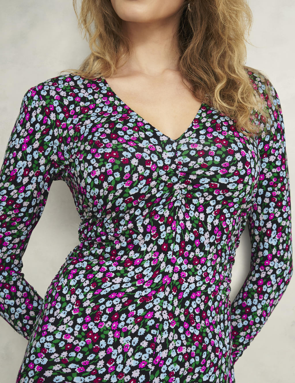 Jersey Floral Midi Skater Dress 3 of 7