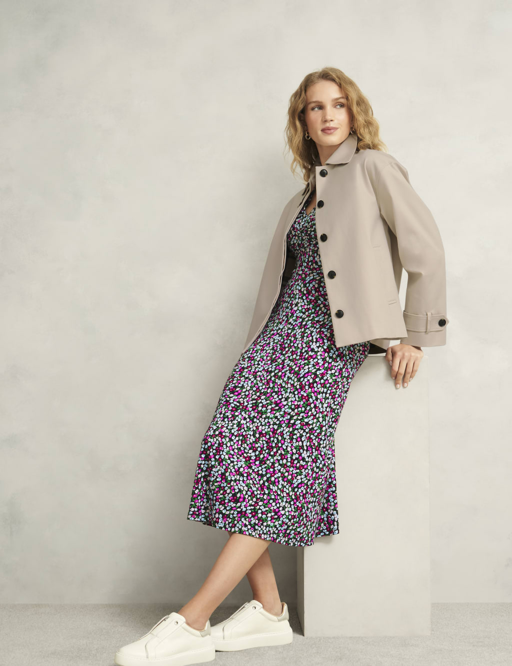 Jersey Floral Midi Skater Dress 5 of 7
