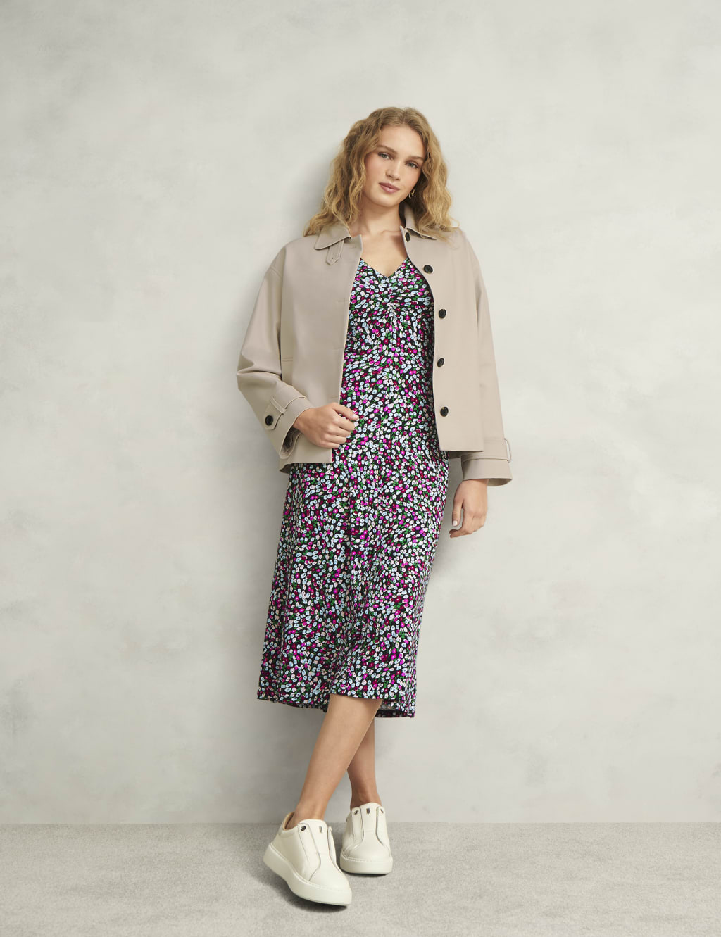 Jersey Floral Midi Skater Dress 6 of 7