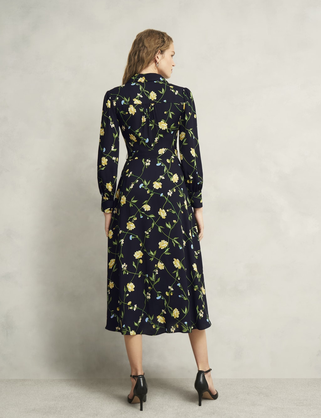 Button Through Tie Waist Midi Shirt Dress 4 of 10