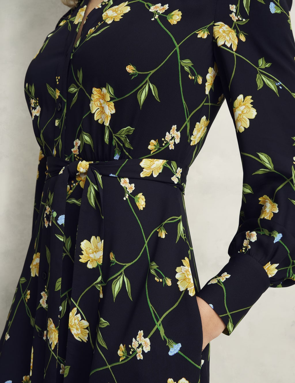 Button Through Tie Waist Midi Shirt Dress 6 of 10