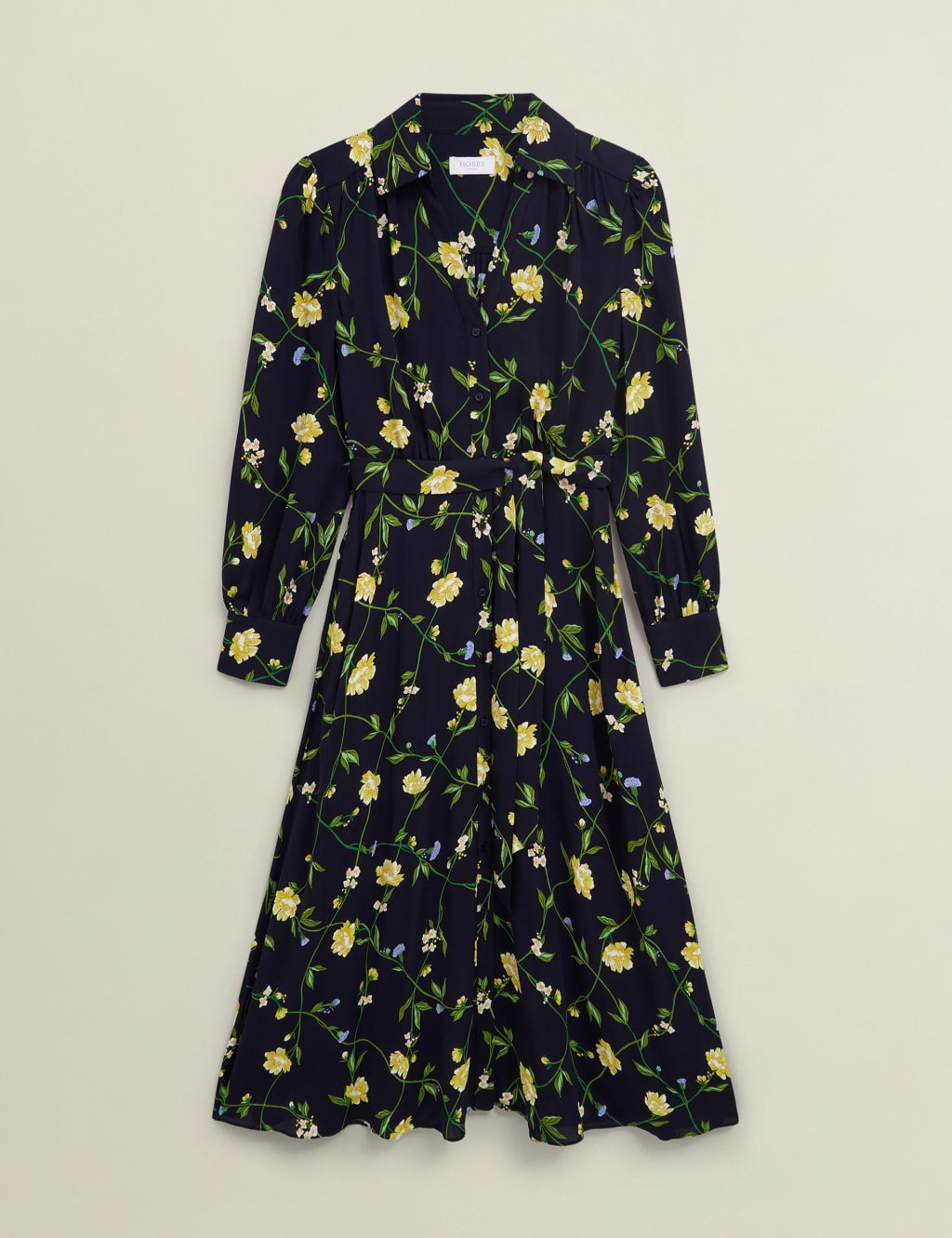 Button Through Tie Waist Midi Shirt Dress 2 of 10