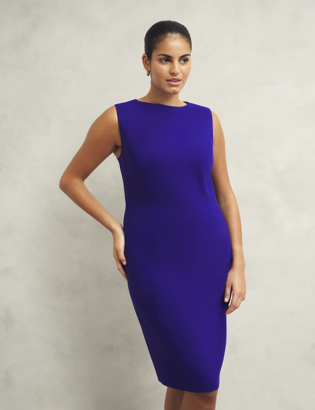 Stitch Detail Knee Length Bodycon Dress 3 of 6
