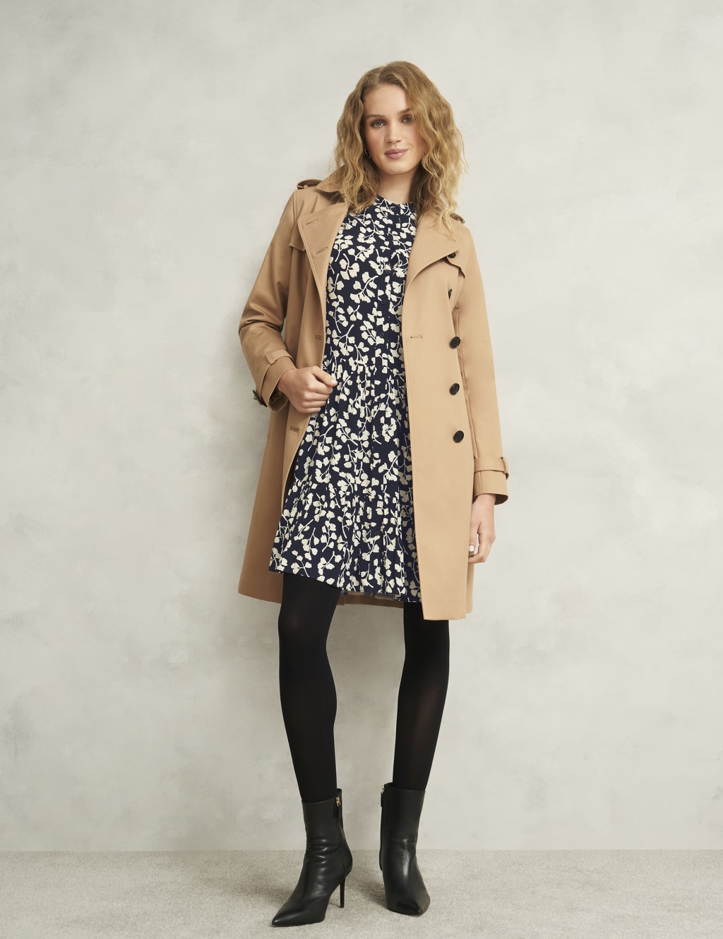 Leaf Print Crew Neck Mini Tiered Dress 8 of 10