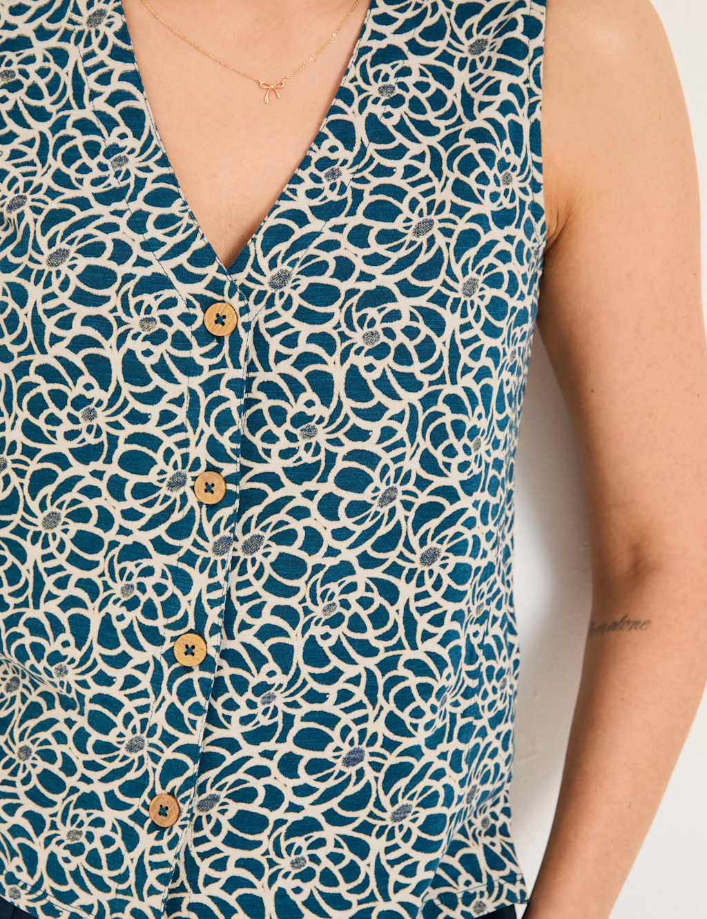 Cotton Rich Printed Waistcoat 6 of 6