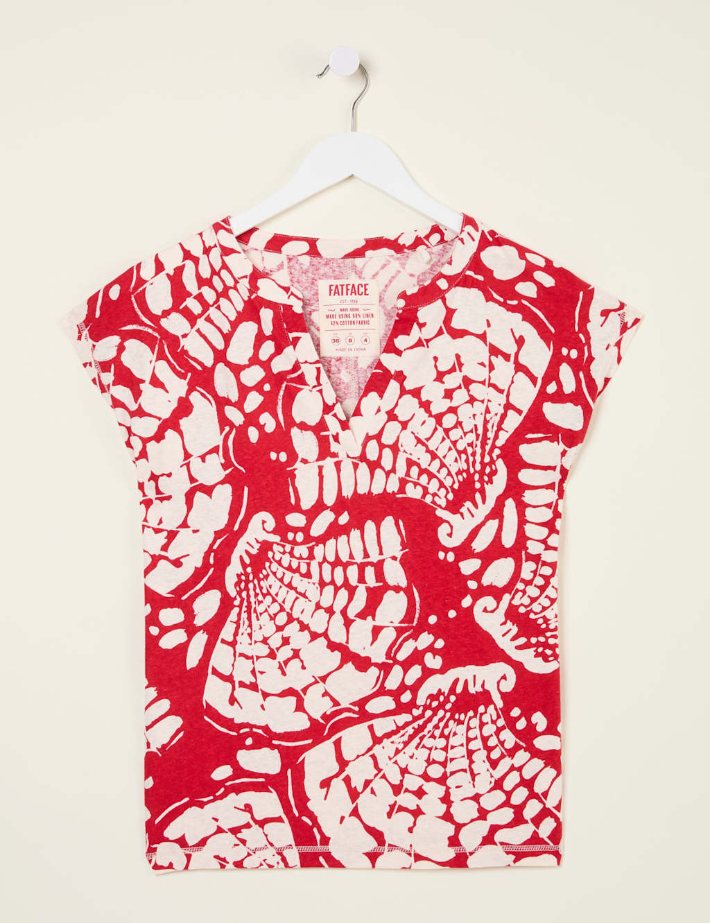 Linen Rich Printed V-Neck Top 2 of 5