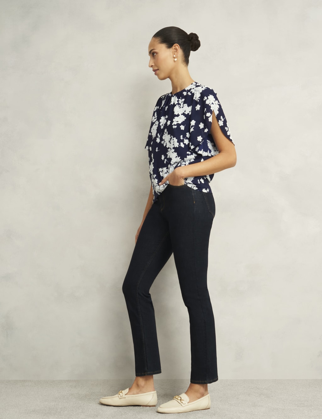 Chiffon Floral Crew Neck Top 5 of 7