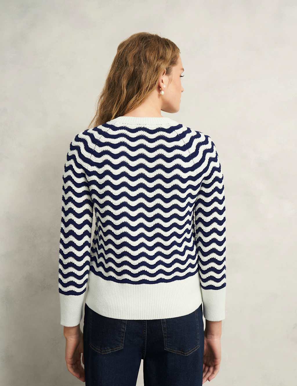 Pure Cotton Striped Pointelle Cardigan 4 of 8