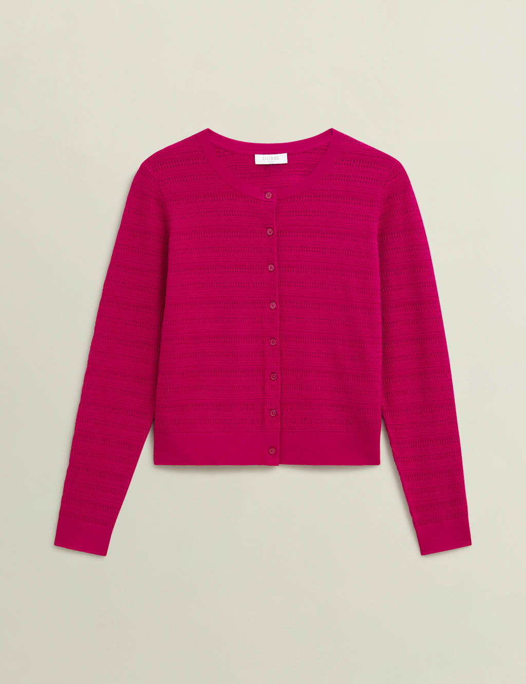 Textured Crew Neck Button Front Cardigan 2 of 7