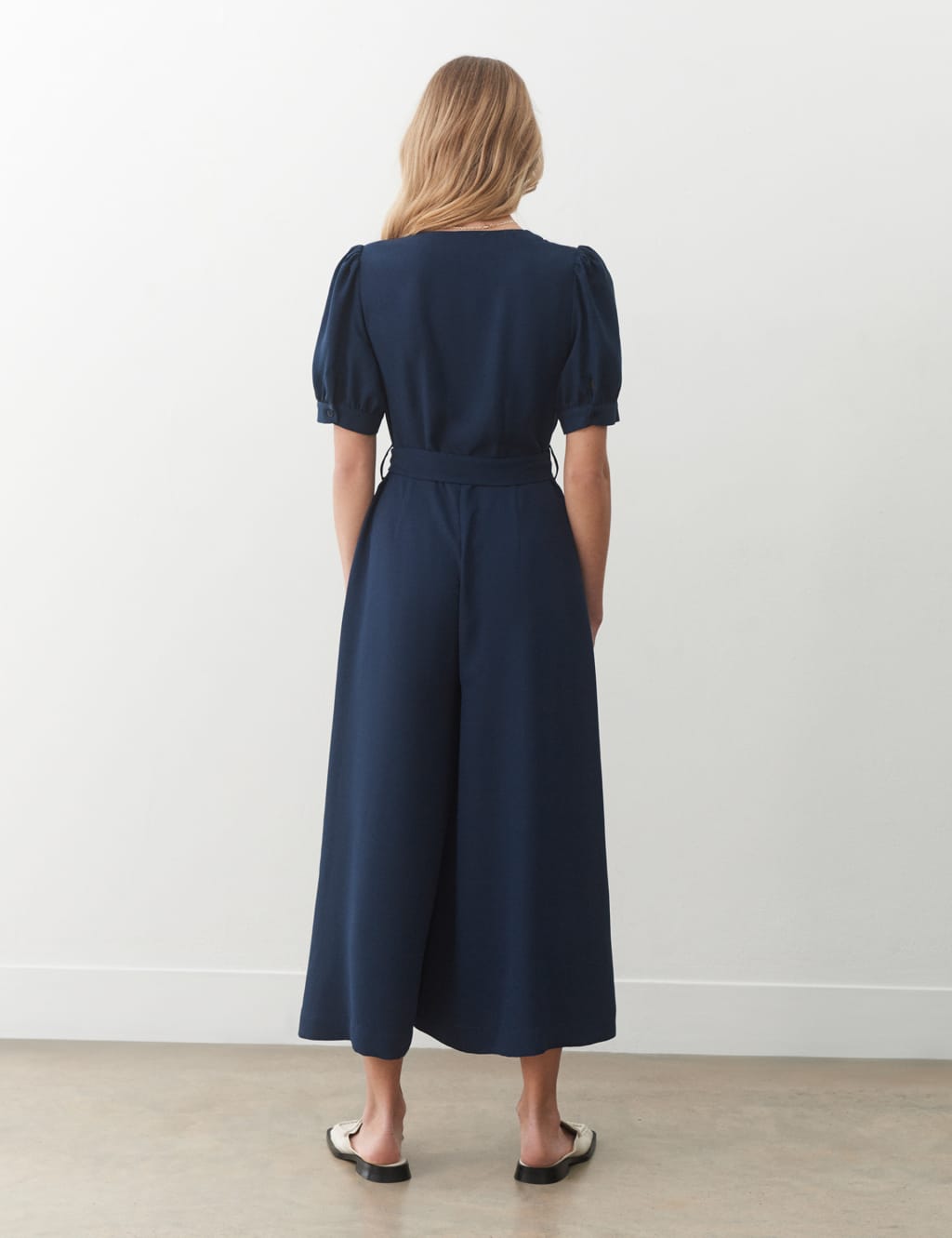 Belted Cropped Wide Leg Jumpsuit 2 of 4