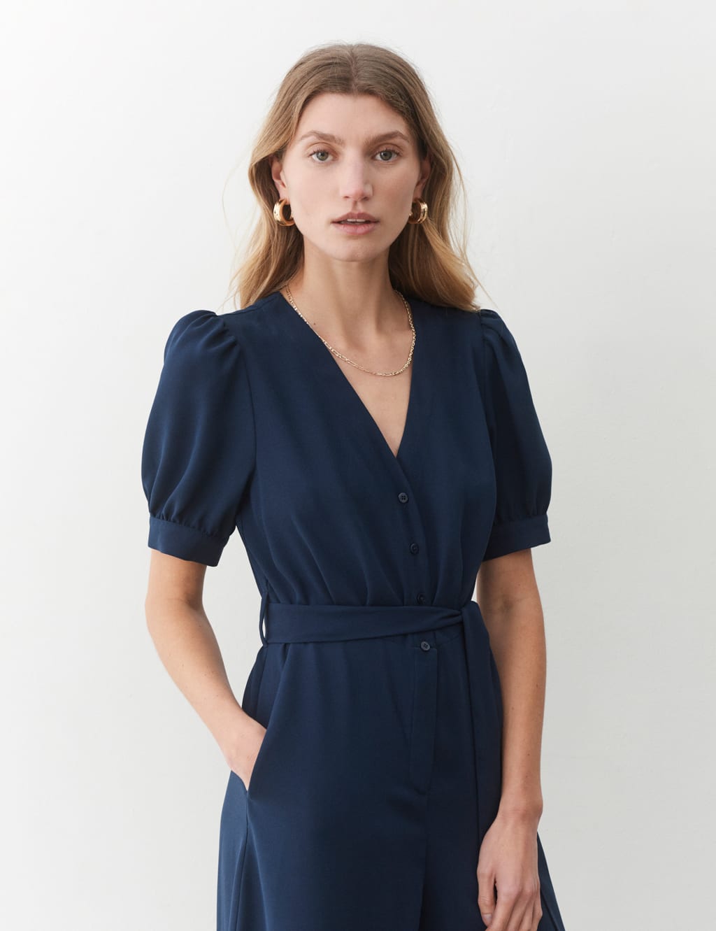 Belted Cropped Wide Leg Jumpsuit 3 of 4