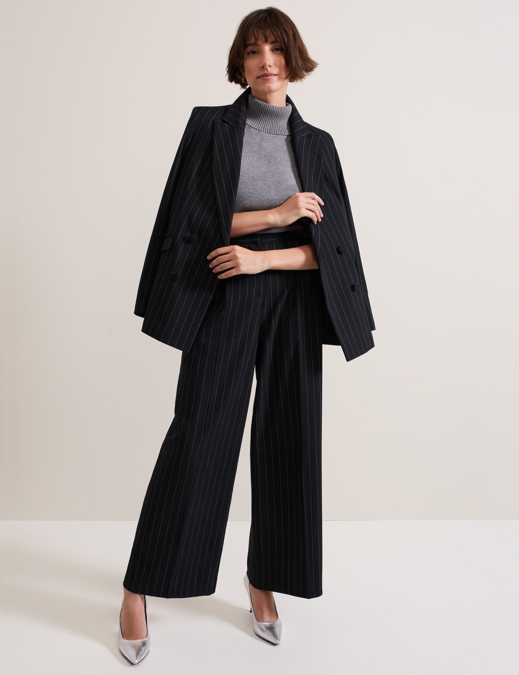 Pinstripe Wide Leg Trousers 7 of 7