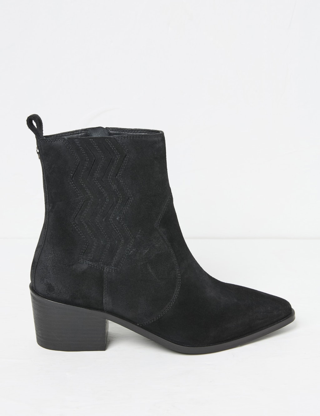 Suede Western Block Heel Pointed Boots FatFace M S