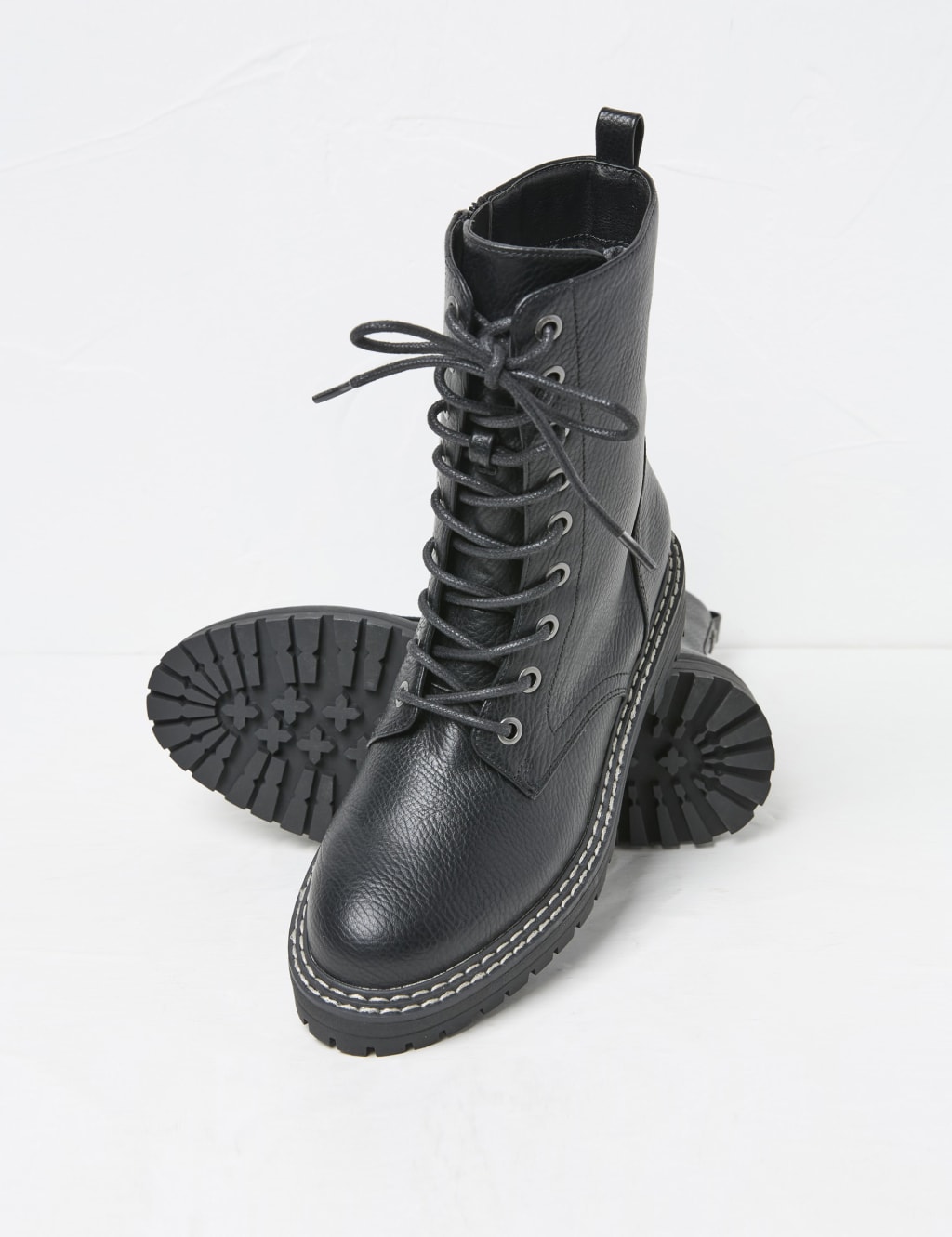 Biker flat boots sales