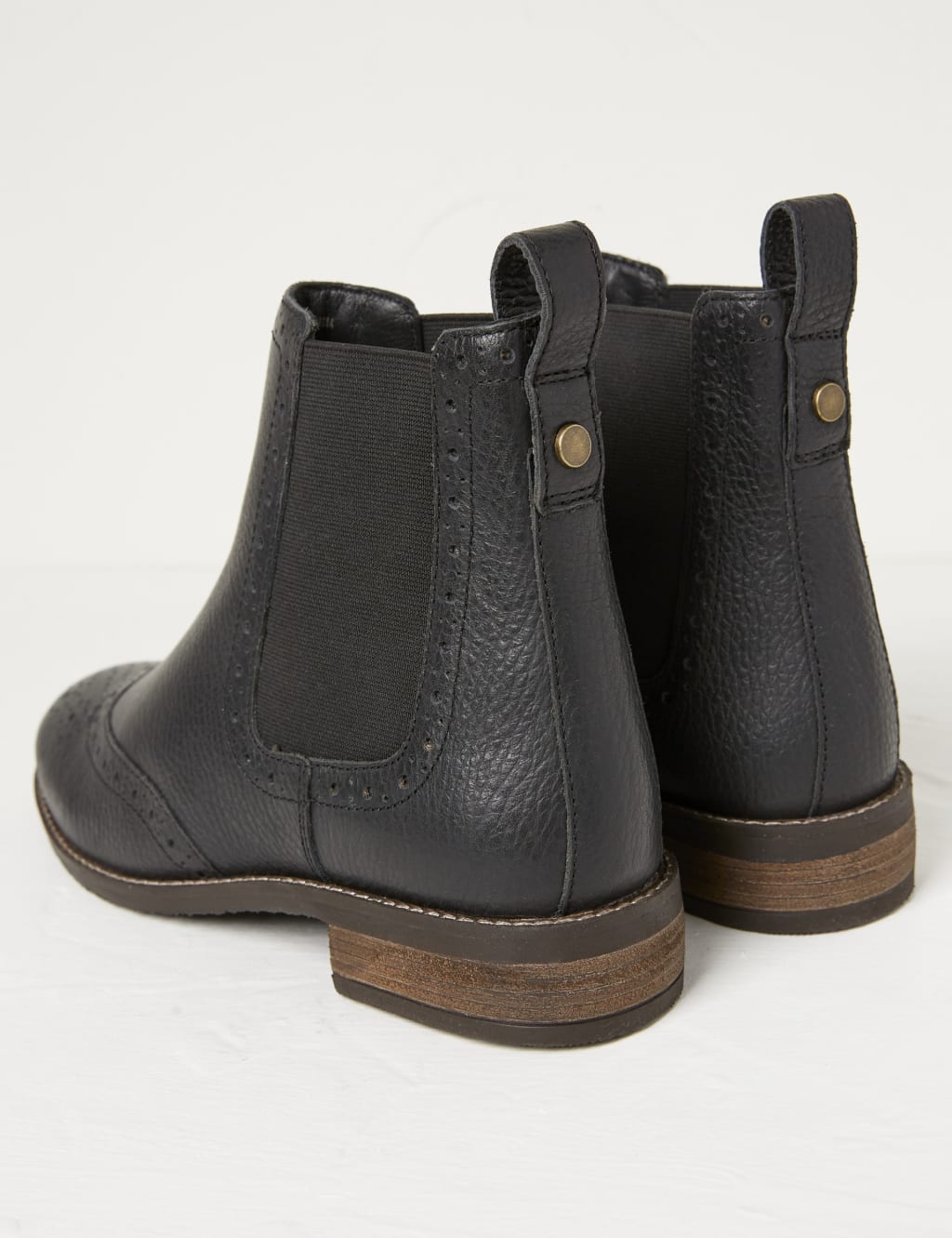 Leather Chelsea Block Heel Ankle Boots FatFace M S