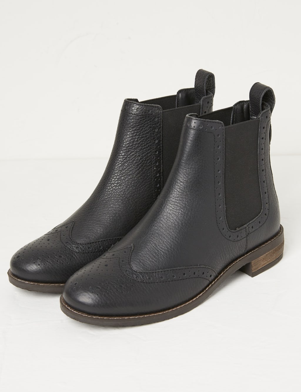 Leather Chelsea Block Heel Ankle Boots FatFace M S
