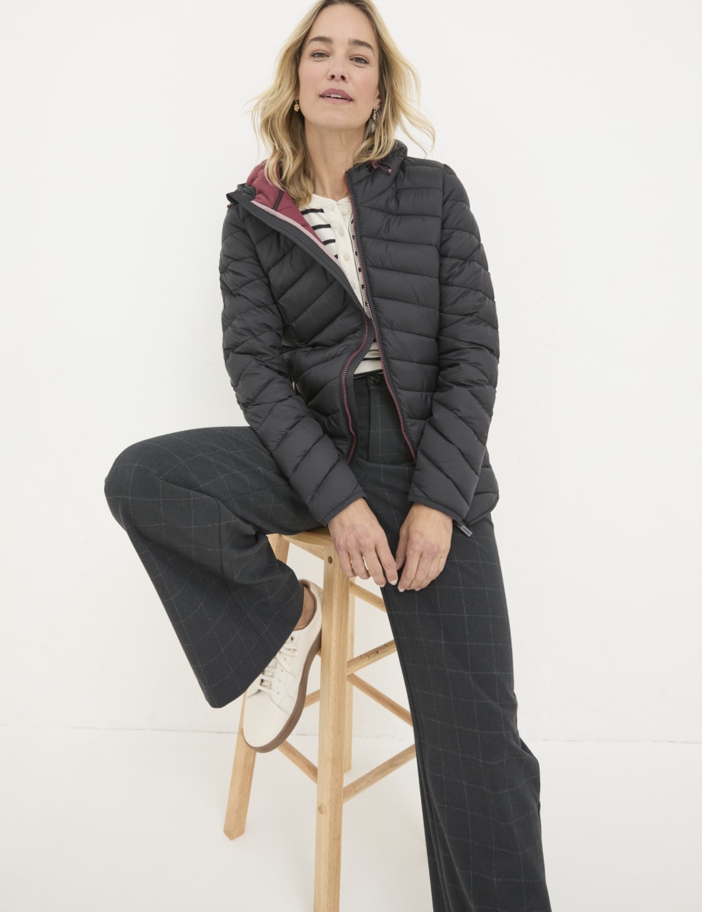 Lightweight Hooded Short Puffer Jacket FatFace M S