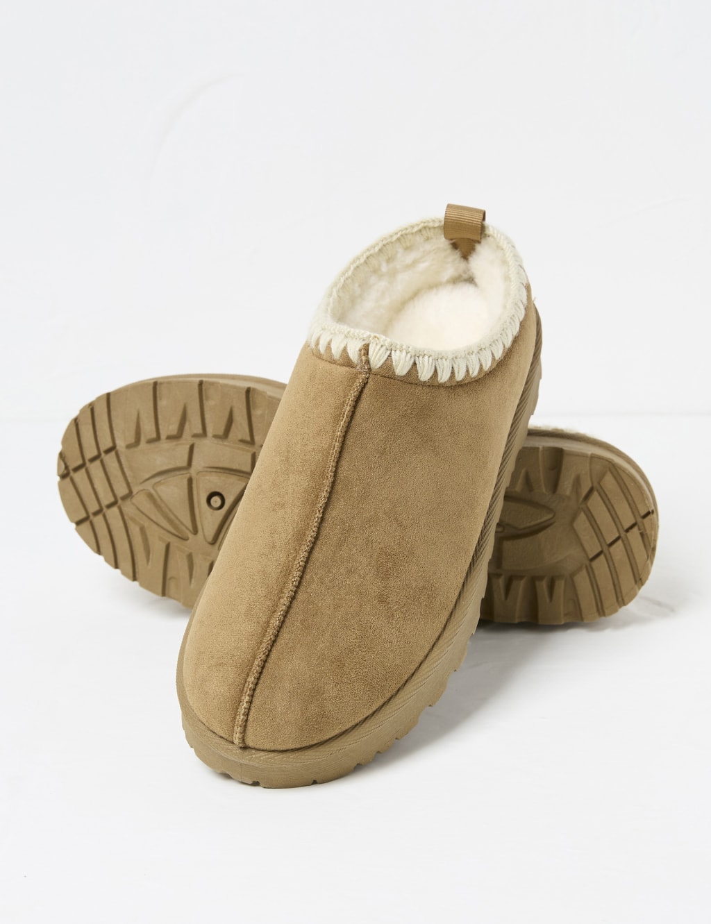 Fur lined mule slippers deals