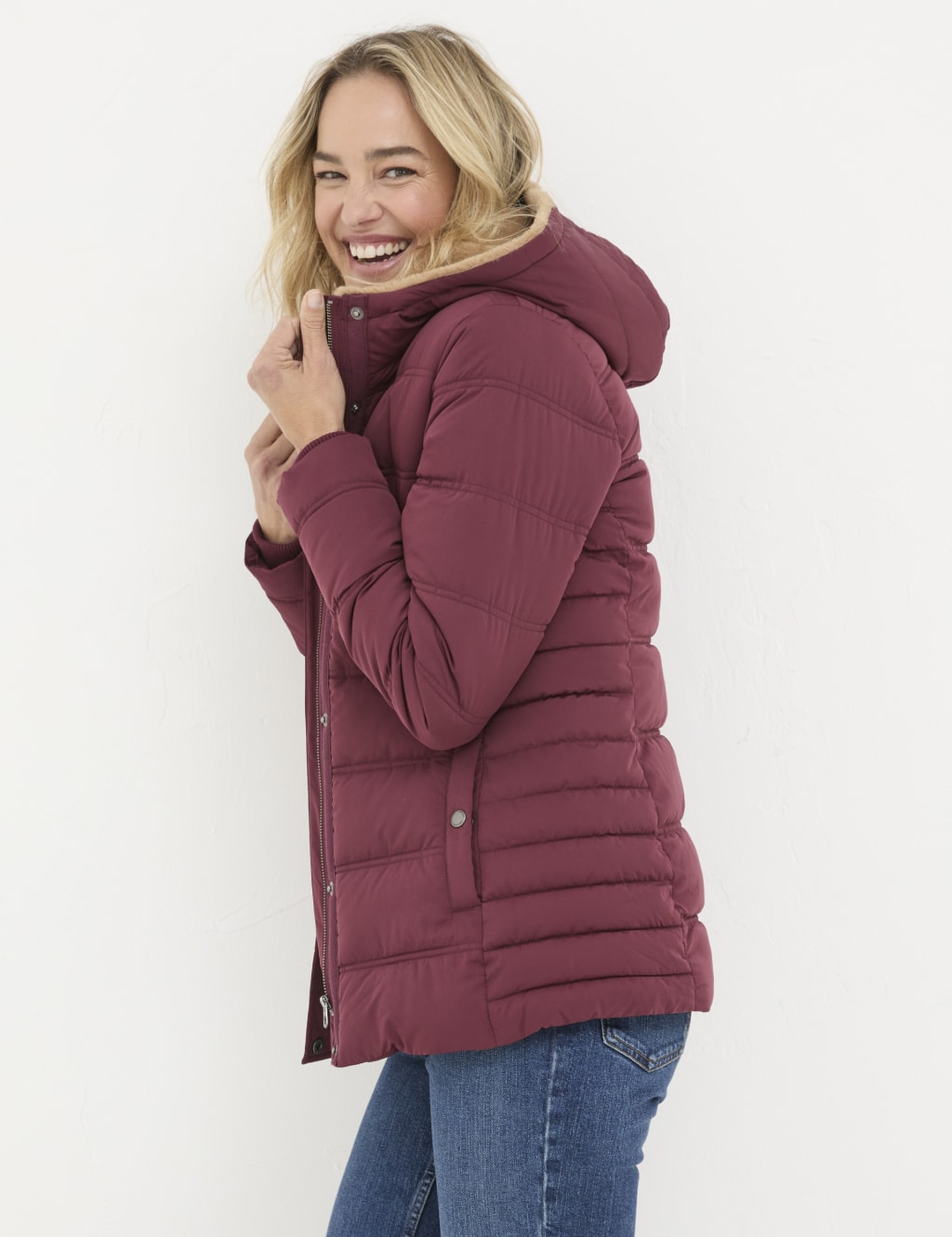 Faux Fur Lined Short Puffer Coat FatFace M S