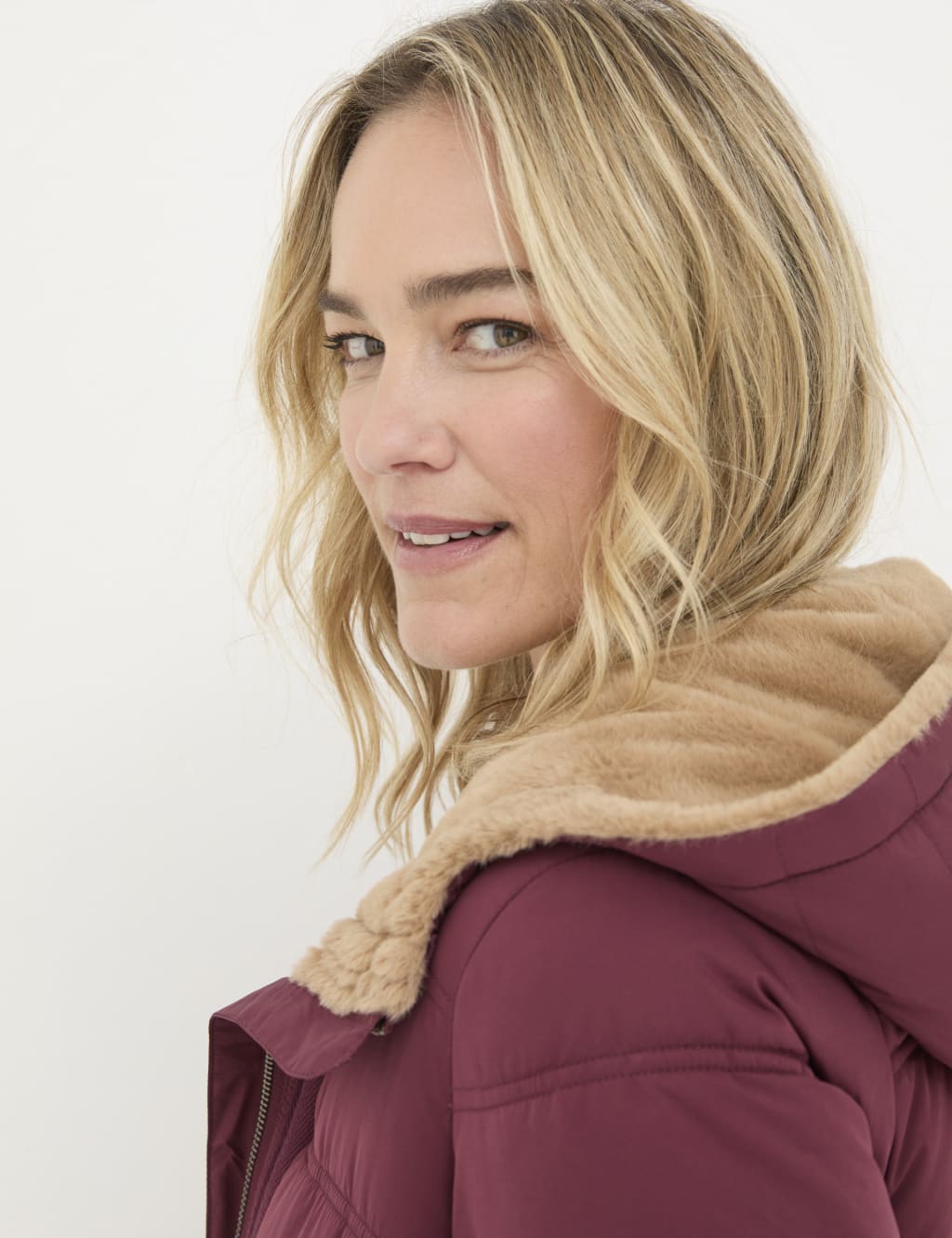 Faux Fur Lined Short Puffer Coat FatFace M S