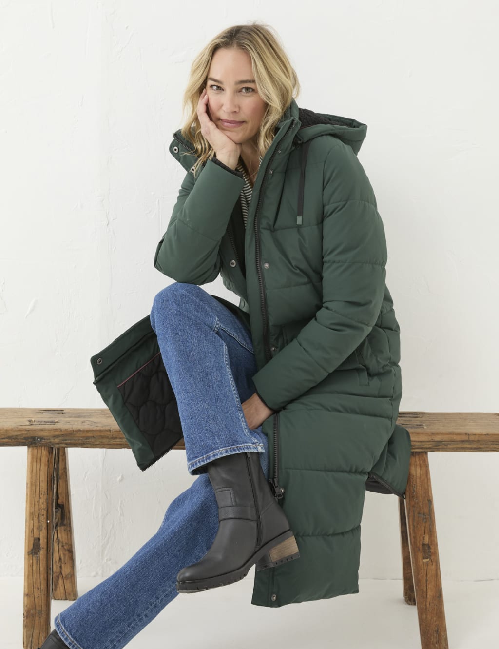 Hooded longline puffer online