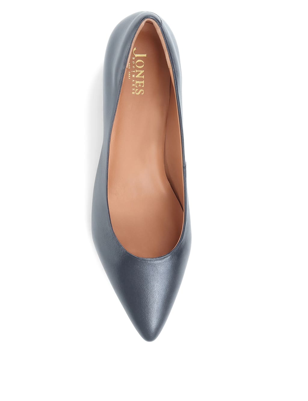 Leather Block Heel Pointed Court Shoes 4 of 7